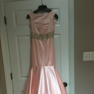 Blush mermaid pageant gown